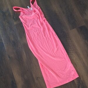 H&M Divided Neon Pink Sleeveless Midi Tank Dress in Small